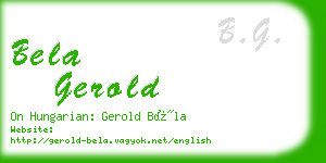 bela gerold business card